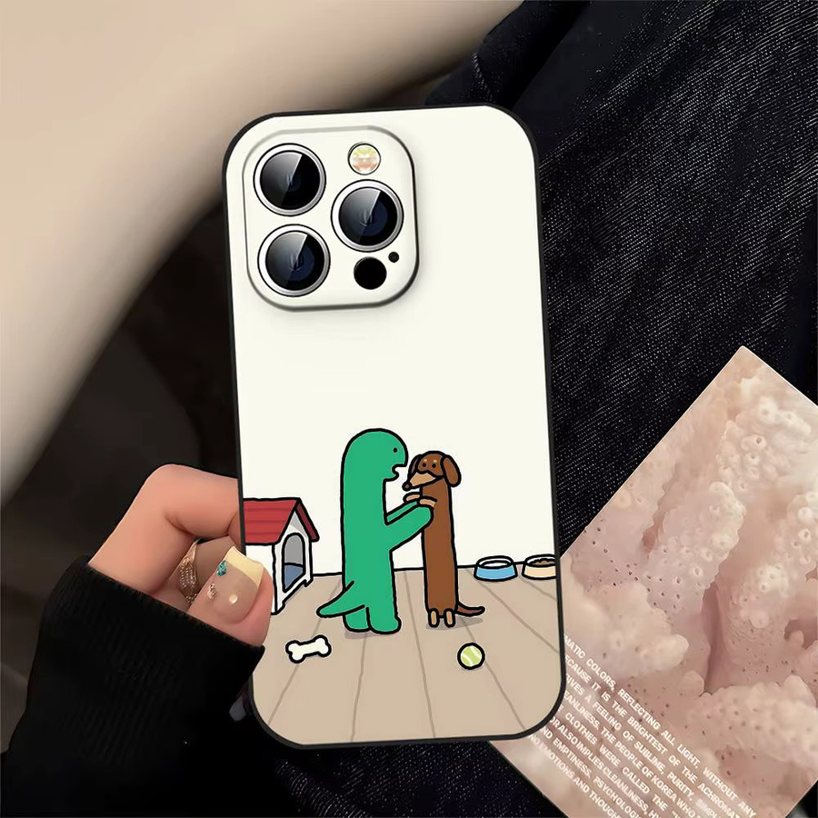 J-Joguman Dinosaurier Handyhülle für Apple iPhone kompatibel mit iPhone 17 16 15 14 13 12 11 Pro Max XR XS X SE 7 8 Plus aus matter weicher Silikonhülle - Bild 2