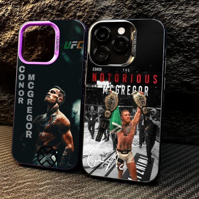 C-Conor McGregor UFC Handyhülle mit Farbverlauf aus stoßfestem TPU Soft-Touch für iPhone 11 bis iPhone 17 Pro Max in Multicolour und Schwarz - Bild 1
