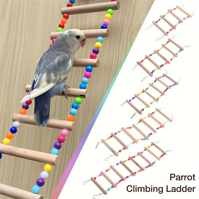 Vogel's Vogel-Kletterbrücke mit Schaukel, Hängering, Kau- und Kletterzubehör, Papageienspielzeug - Bild 1