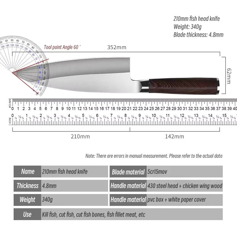 Japanisches Sashimi Sushi Messer Set aus Edelstahl in Silber für professionelles Fischschneiden und Schnitzen - Bild 4