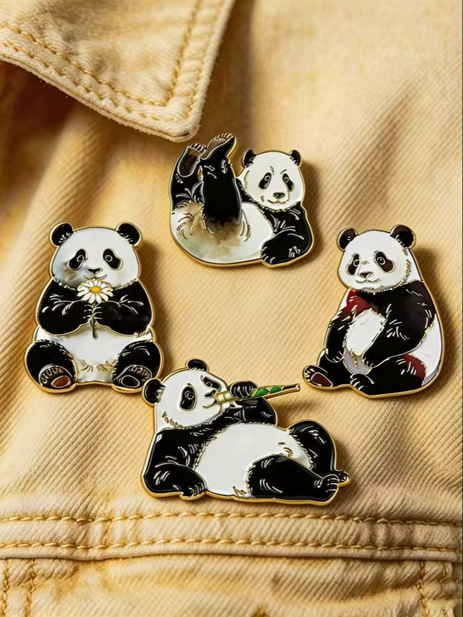Reliatonny Brosche, Panda, Emaille, Unisex - Bild 5
