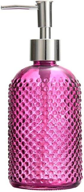 Foreverchic Glas Seifenspender Wesentlich mit langer Pumpe und Anti-Rutsch-Boden in Rose Rot, 400 ml - Bild 1