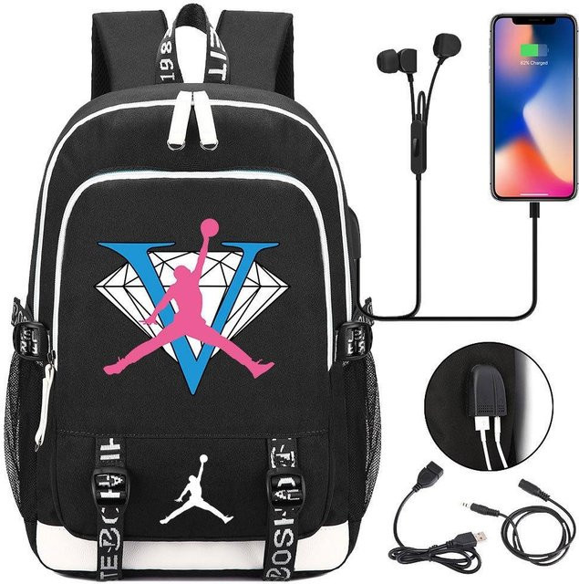 3-teiliges Schulrucksack-Set in Schwarz aus Oxford-Stoff mit großem Fassungsvermögen inklusive Federmäppchen und Schultergurt - Bild 1