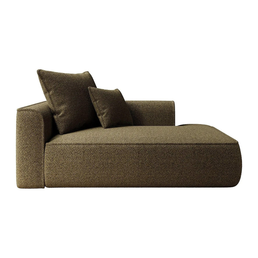 Vente-unique Recamiere Pineta ohne Schlaffunktion aus Chenille in Khaki, Breite: 180 cm, Tiefe: 115 cm, Höhe: 67 cm - Bild 2