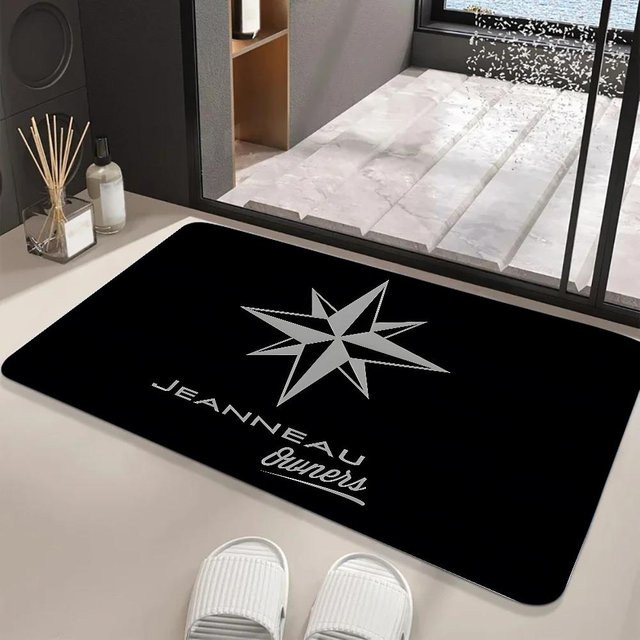 J-JEANNEAU-U Bodenmatte Lodestar mit Grafikdruck in Weiß und Schwarz, rutschfest, B/T: 60 x 40 cm - Bild 1