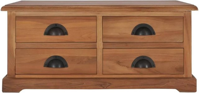 vidaXL Couchtisch aus Teak Massivholz in Braun, B/T/H: 68 x 68 x 30 cm - Bild 1