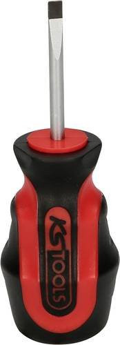 KS Tools ERGOTORQUEplus Schlitz-Schraubendreher kurz, 4mm, rot - Bild 1