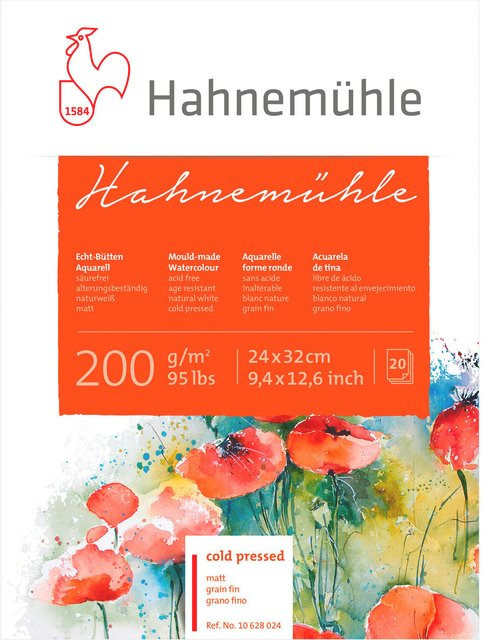 Hahnemühle Aquarellblock naturweiß 200g/m² mit 20 Blatt, B: 24 cm, H: 32 cm - Bild 1