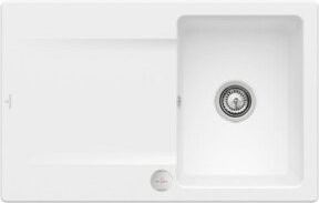 Villeroy & Boch Spüle Siluet aus Keramik in Weiß mit Ablaufgarnitur und Exzenter - Bild 1