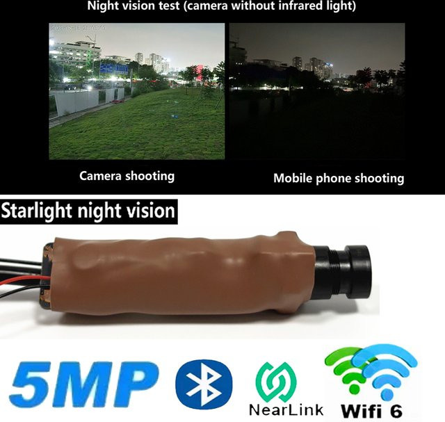 HQCAM Miniaturisierte 5 MP Starlight Kamera mit Wifi 6 und POE, Low Light Modul mit HI3516C Chip und SD-Karten-Unterstützung bis 512 GB - Bild 1
