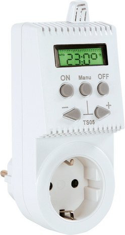 Vitalheizung Steckdosenthermostat HVH für Infrarotheizung, weiß, B/H/T: 6 x 9 x 14 cm - Bild 1