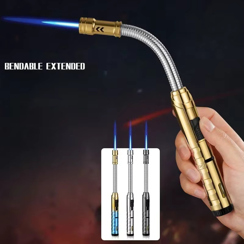 360 Grad Schlauch-Schweißpistole Jet Blue Flame Butangas-Fackel in Blau und Gold für Outdoor, Grill und Küche - Bild 2