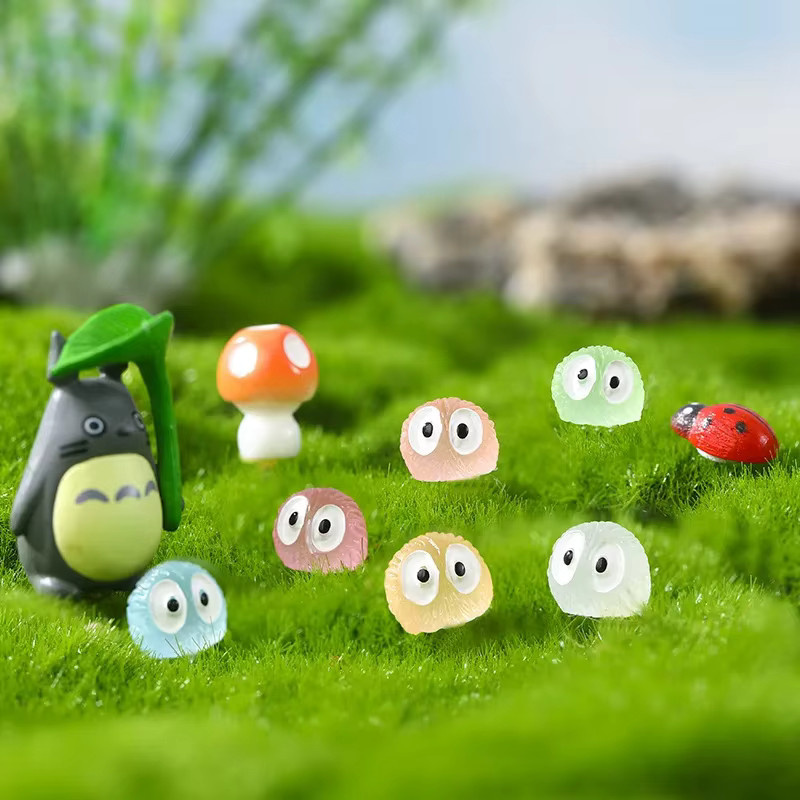10 Stück Leuchtende Miniatur-Feengarten Deko-Accessoires von JETTING in Schwarz und Elfenfarben mit Tierfiguren aus Kunststoff - Bild 3