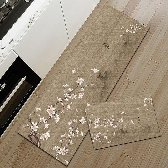 Rutschfeste Bodenmatte von Yiran Furniture in Beige, modern und geometrisch, B/T: 90 x 60 cm - Bild 1