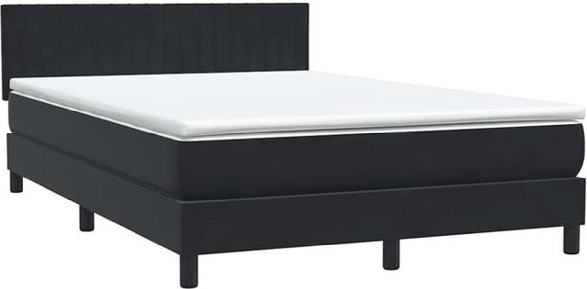 vidaxl Boxspringbett mit Matratze aus Samt in Schwarz B/T/H: 160 x 210 cm - Bild 1