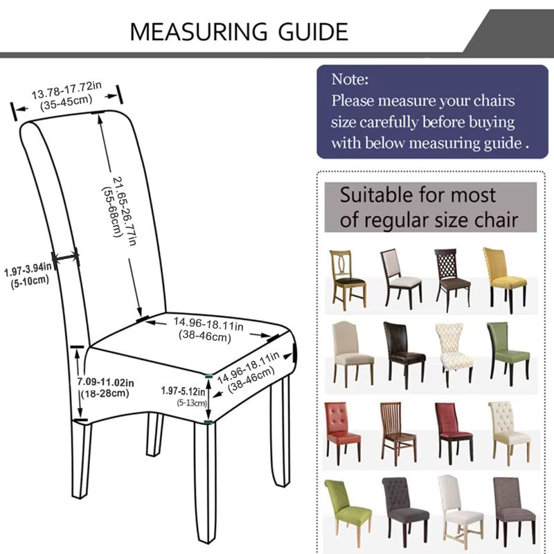 WANERQU Stretch-Spandex-Stuhlhussen XL für Esszimmerstühle mit langer Rückenlehne, schmutzabweisende Sitzbezüge in Grau - Bild 2