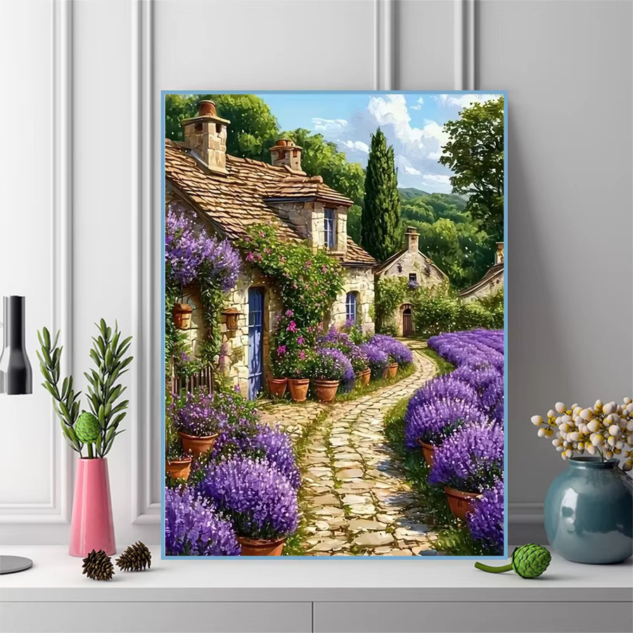 Momoart Diamond Painting Set Haus und Garten als DIY Kunst-Set mit floralem Motiv in Multicolour, B/H: 30 x 20 cm - Bild 3