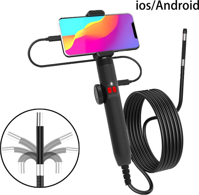 LAFOCH 360 Grad Gelenkendes Endoskop mit 1080P Kamera und Licht, 6 mm wasserdichte Sonde für Android und iOS, Schwarz - Bild 1