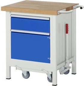 Rau Werkbank Modell 8152 mit absenkbarem Fahrgestell, höhenverstellbar und rollbar, B: 75 cm, T: 70 cm, H: 88 cm - Bild 1