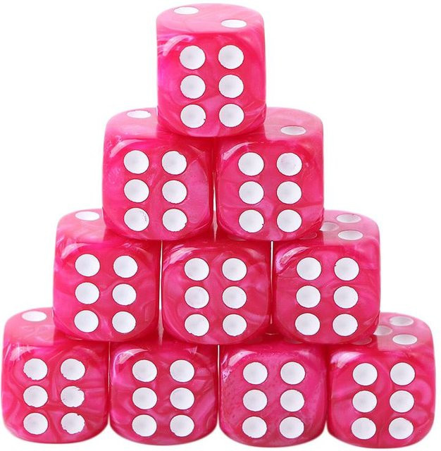 Freedom Outdoors Casino-Würfel D6 10-teiliges Set rose red - Bild 1