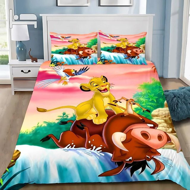 Bettwäsche-Set Paslu Simba König der Löwen mit Bettbezug und Kissenbezug, Mehrfarbig, B/H: 135 x 200 cm - Bild 1
