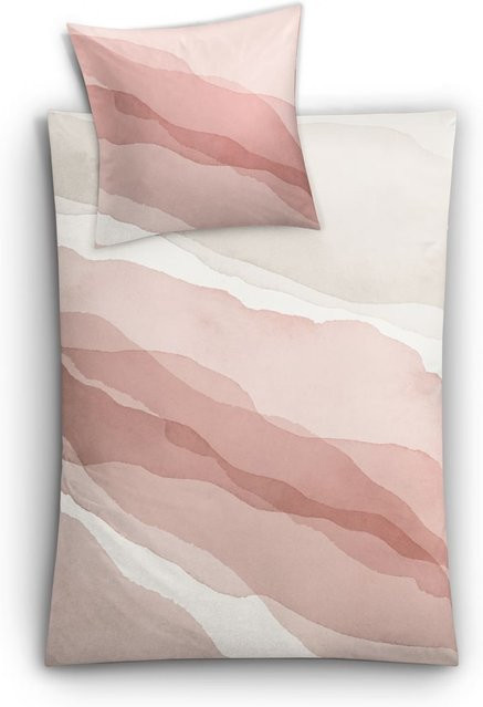 Kleine Wolke Bettwäsche Nesrin aus Mako-Satin in Pink mit Graphic-Design - Bild 1