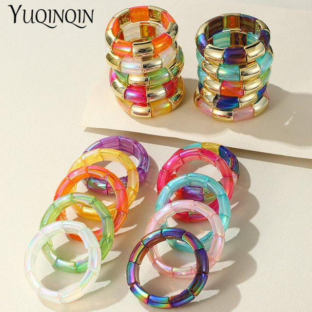 YUQINQIN Armband, Acryl, Gold, Perle, Damen - Bild 1