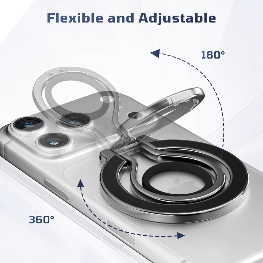 VIKEFON Magnetischer Handyhalter-Ständer für MagSafe mit Fingerring und Kickstand in Schwarz für iPhone 17, 16, 15, 14, 13 - Bild 6