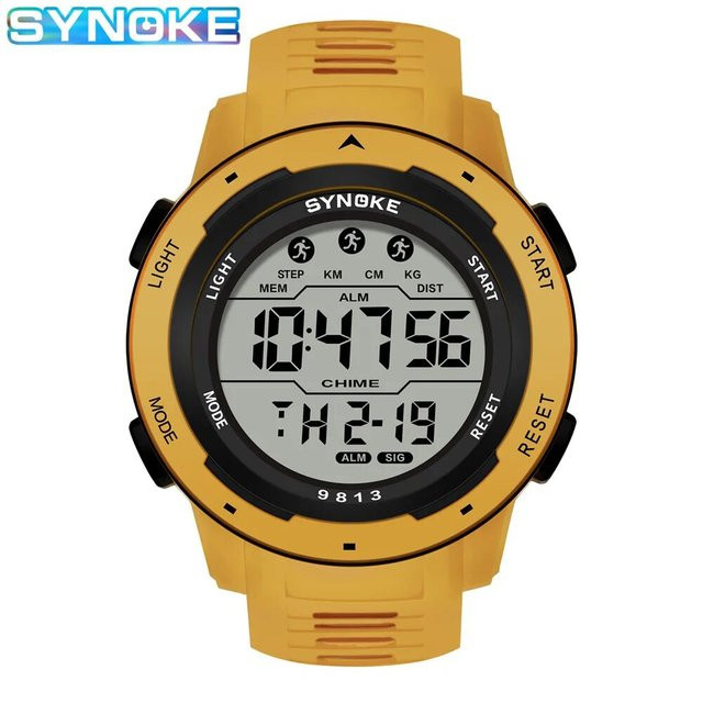 Synoke Digitaluhr, Silikon, Schwarz, Herren, wasserdicht - Bild 1