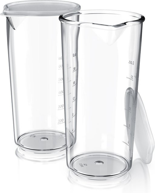 Arendo Messbecher mit Deckel aus Kunststoff, transparent, 600 ml - Bild 1