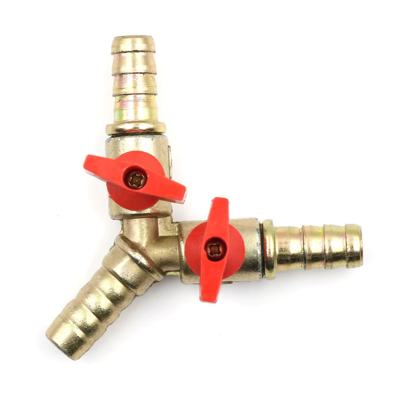 Messing 3-Wege-T-Stück mit Y-Absperrkugelhahn, 3/8 Zoll, für Kraftstoff, Gas und Öl, Clam3 - Bild 2