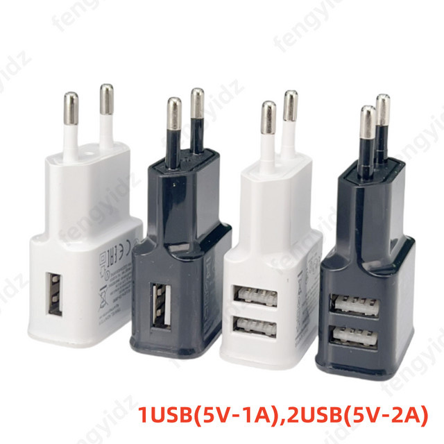 Fengyidz Universal USB Doppel-Ladegerät 5V AC DC Netzadapter für Android-Handys in Schwarz oder Weiß - Bild 1