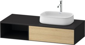 Duravit Waschtischunterschrank Zencha in Eiche Natur und Graphitgrau mit Einrichtungs-System, Breite: 130 cm, Tiefe: 55 cm - Bild 1