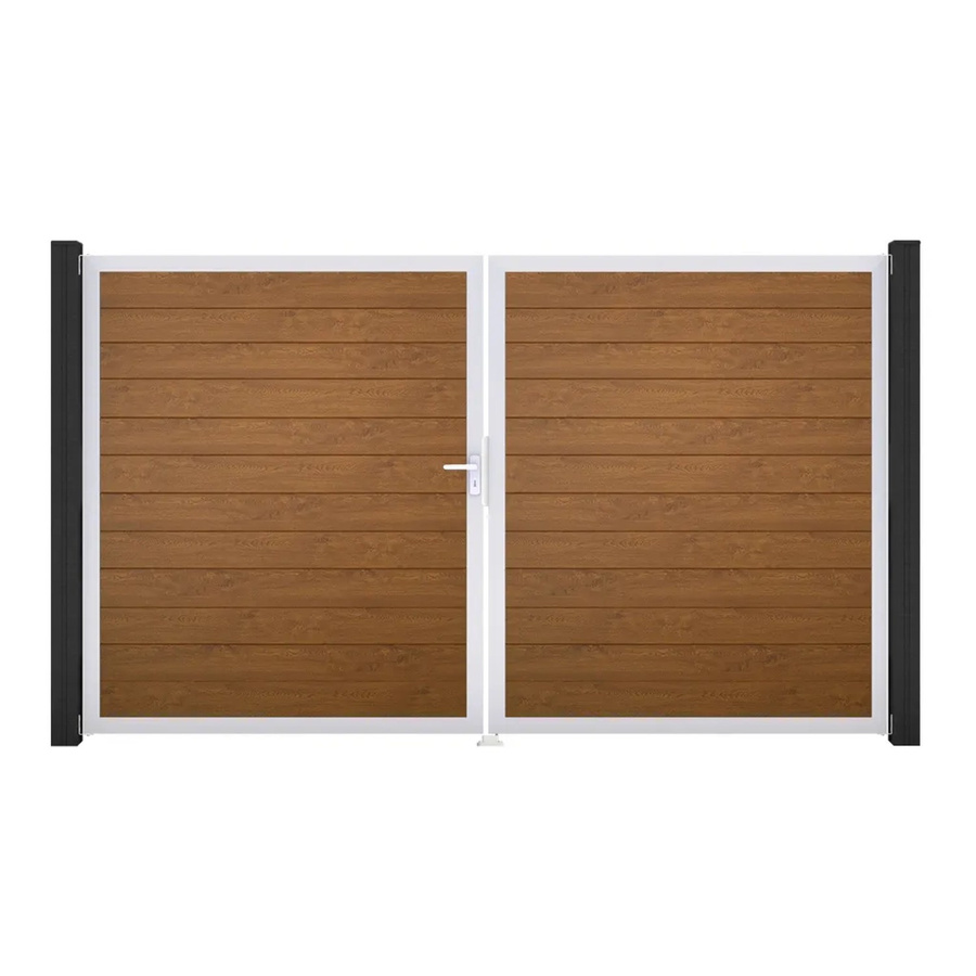GroJa Tor Basicline Schmal 2-flügelig Golden Oak, Breite: 306 cm, Höhe: 180 cm, DIN Links - Bild 2