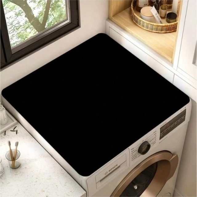 Waschmaschinen-Abdeckmatte aus Kieselgur in Schwarz, wasserabsorbierend und rutschfest, Breite: 40 cm, Tiefe: 40 cm, Höhe: 40 cm - Bild 1