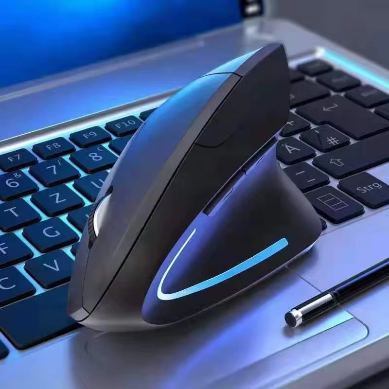 HOMEFISH Vertikale Ergonomische Funkmaus in Schwarz mit 2,4-GHz-Technologie, optischem Sensor und 3 einstellbaren DPI-Werten (800/1200/1600) für PC und Laptop - Bild 2
