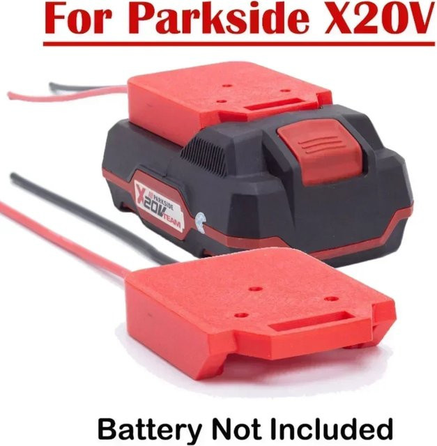 Parkside Batterien Konverter Adapter für X20V Lithium-Akku zu Dock Power 2 DIY Platte in Rot - Bild 1