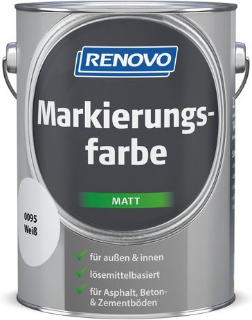 RENOVO Markierungsfarbe Weiß Matt auf Lösungsmittelbasis - Bild 1