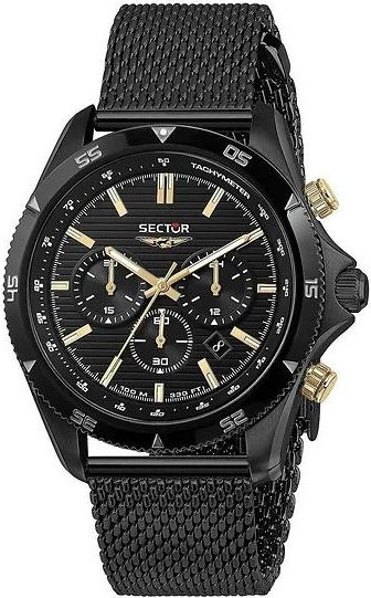 Sector Chronograph, Edelstahl, Quarz, 45 mm, Herren, Schwarz - Bild 1