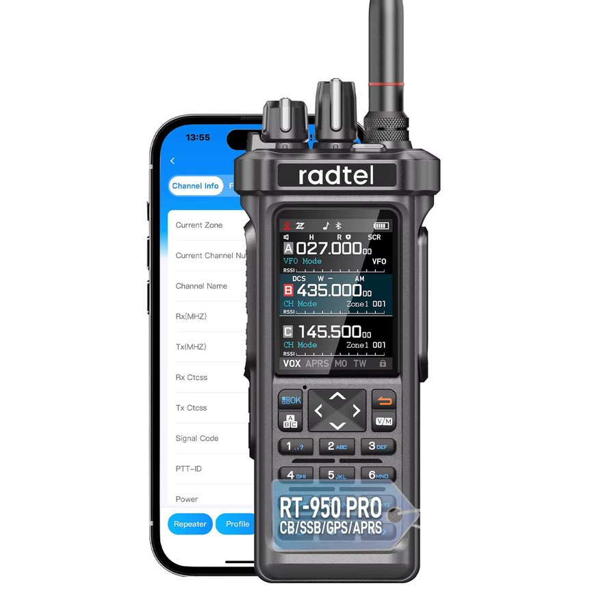 Radtel RT-950 PRO Amateurfunk Empfänger in Schwarz mit GPS, APRS, Bluetooth und 10W Leistung - Bild 3