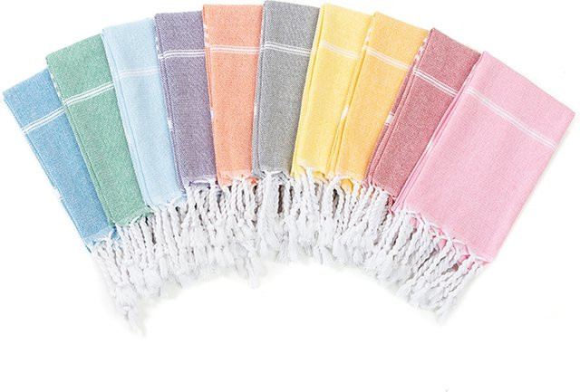 YEUZLICOTTON Handtuch-Set aus türkischer Baumwolle, gestreift, Lila, B/T/H: 100 x 40 x 12 cm - Bild 1