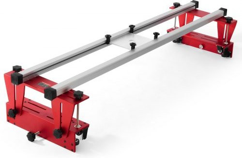 VEVOR Frässchlitten aus Aluminium in Rot, tragbare und einstellbare Vorrichtung zum Glätten von Holzplatten, DIY Plattenführungsvorrichtung für die Holzbearbeitung - Bild 1