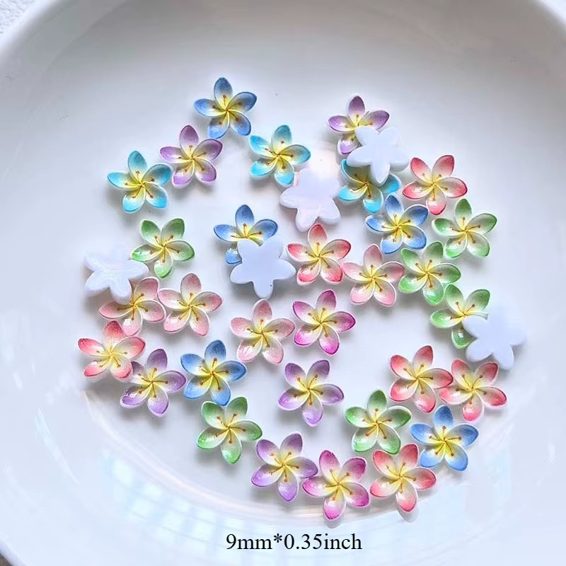52 Stück farbige Harz-Blumen-Flachsteine in 9mm für Scrapbooking, DIY und Bastelzubehör, Multicolour - Bild 2
