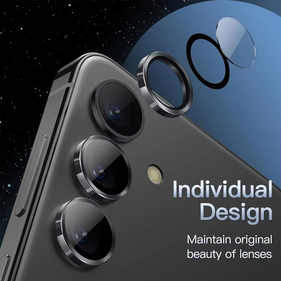 Kameraschutz Ring für Samsung Galaxy A55 A35 A15 5G 2024 als Glas Objektiv Abdeckung in Schwarz und Silber - Bild 2