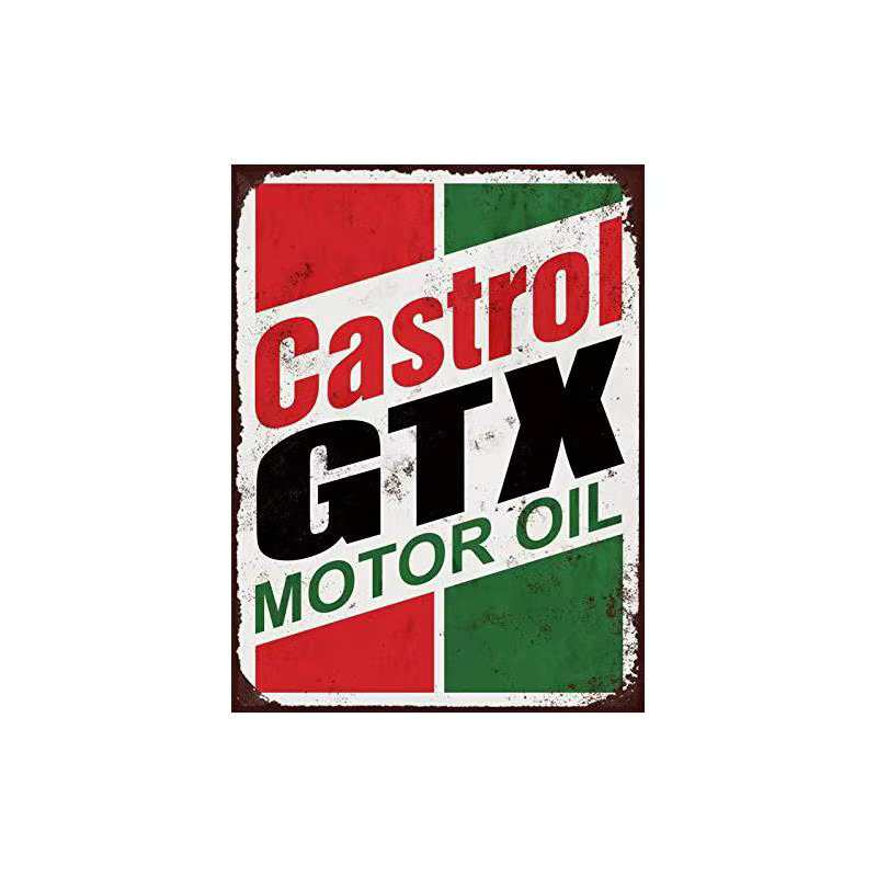 Castrol GTX Metallblechschild Wanddeko im Vintage-Design, Mehrfarbig, B/H: 30 x 20 cm - Bild 2