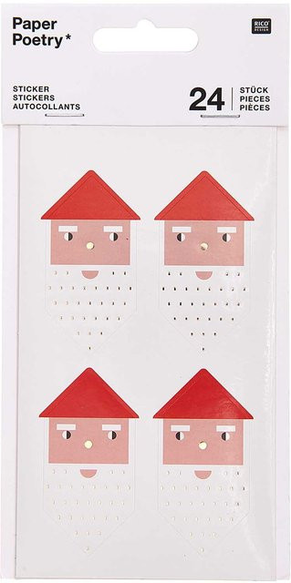 Rico Design Paper Poetry Sticker mit Weihnachtsfiguren, 4 Blatt - Bild 1