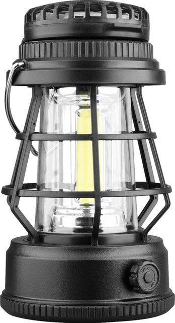 ESMARTER Vintage Camping Laterne Schwarz, Wiederaufladbare Tragbare Outdoor Lampe mit Warmweißem Licht - Bild 1