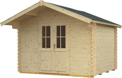 Skan Holz Gartenhaus Faro in Natur und Beige, B/H/T: 340 x 256 x 300 cm - Bild 3