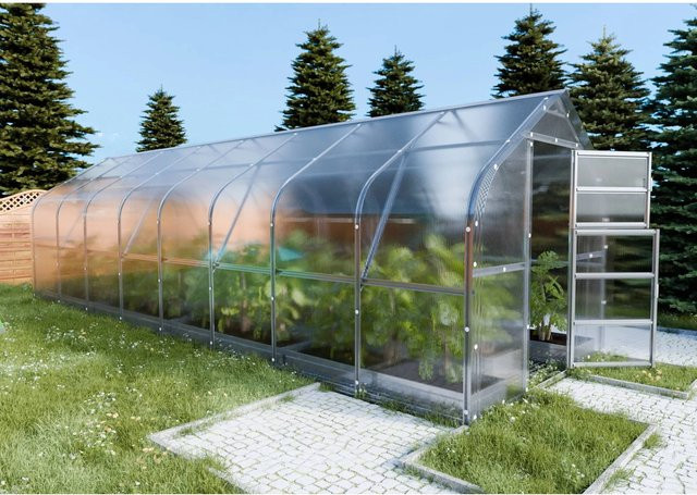 KLASIKA Gewächshaus mit 6 mm Polycarbonatabdeckung, transparent, B: 8 m, H: 2,5 m, Fläche: 20 m2 - Bild 1