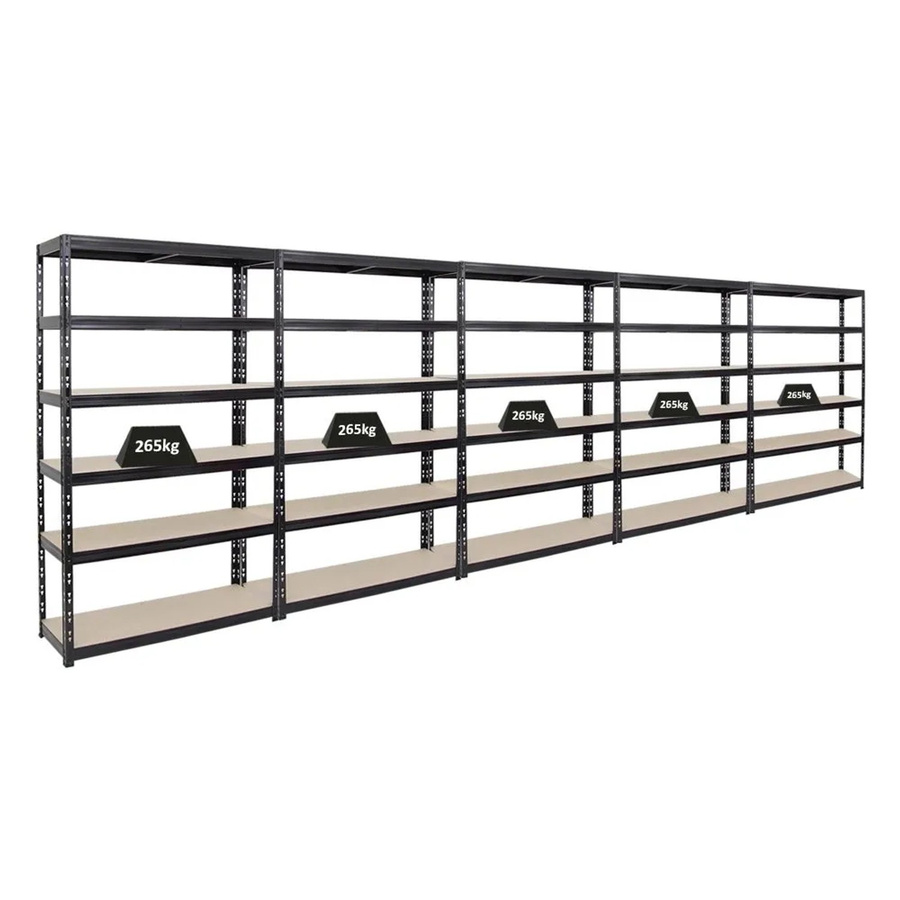 PROREGAL Schwerlastregal Giant Tiger 5er Set, Schwarz, 6 Ebenen, H x B x T: 200 x 120 x 40 cm - Bild 2